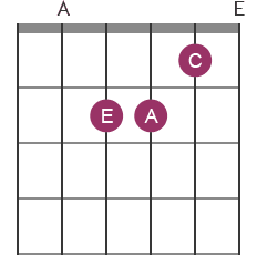 Am chord diagram with notes