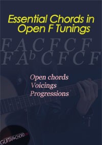 Essential Chords in Open F Tunings ebook cover