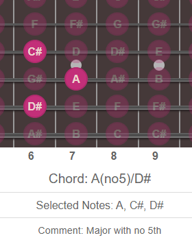 Screenshot chord finding example